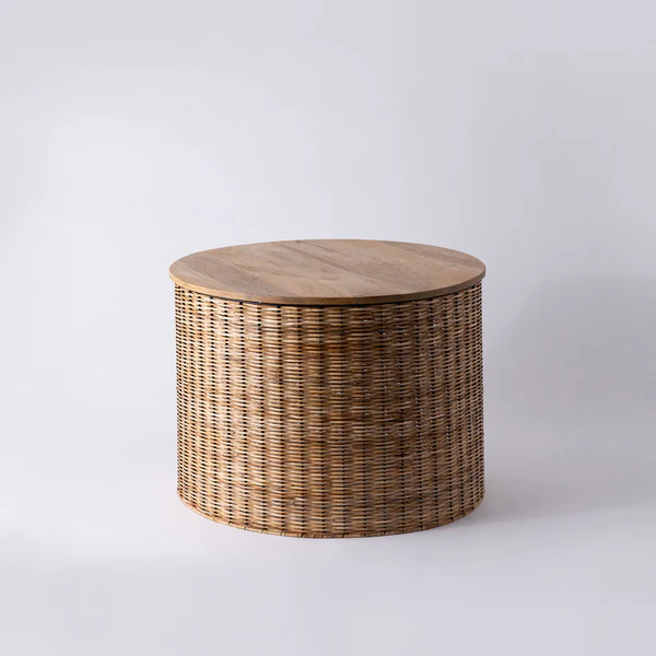 RATTAN DRUM TABLE